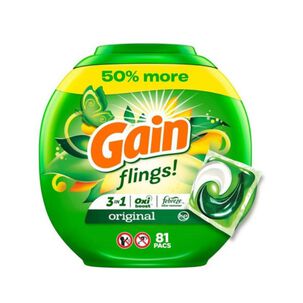 Detergente De Ropa Capsulas Flings Original 81 Pods Gain